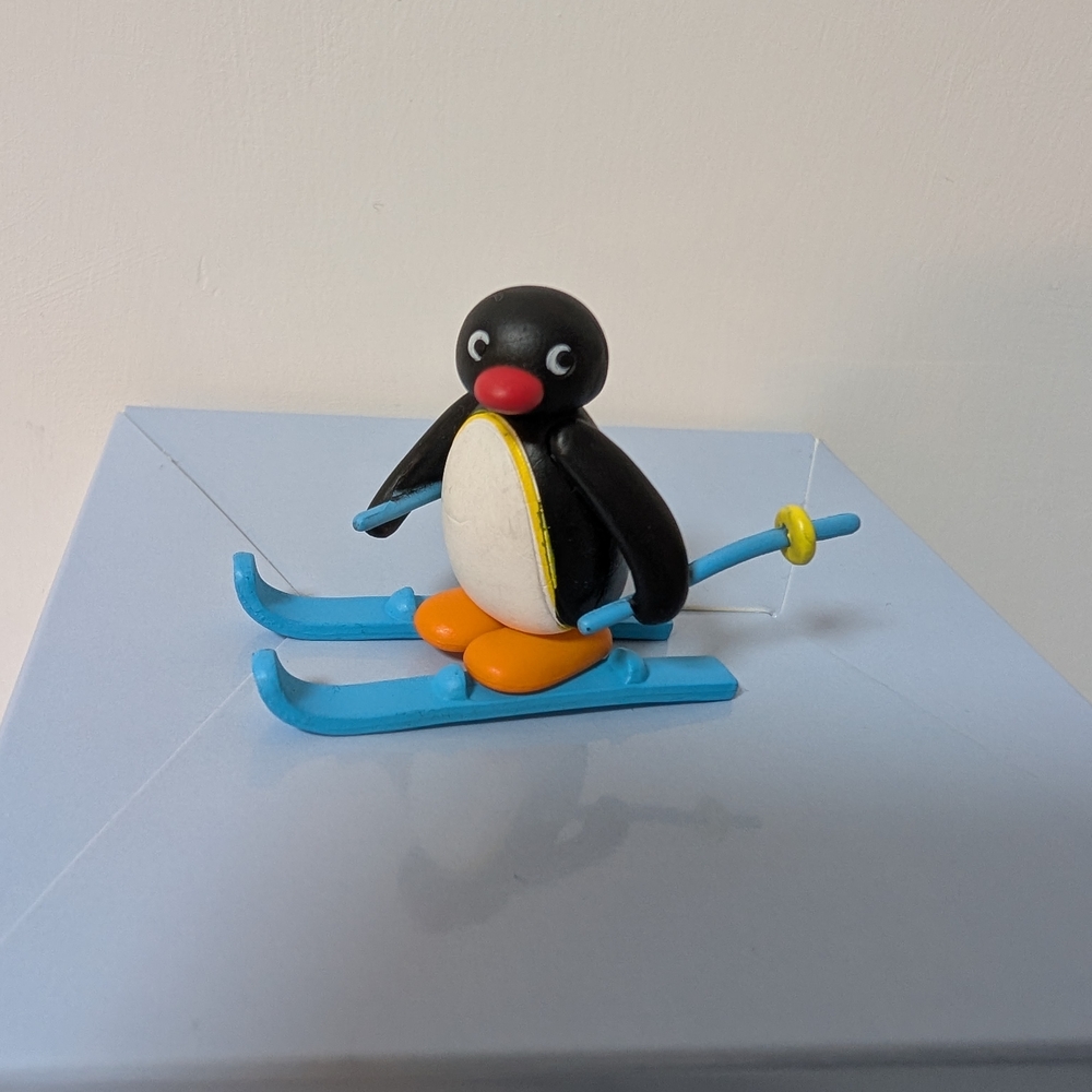Pingu Figurine with Blue Skis